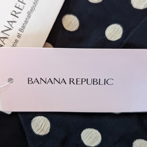 Banana Republic NWT Navy Polka Dot Sheath Dress Petite 2P Cotton Blend Workwear - Picture 7 of 16